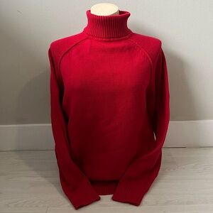 Karen Scott Classic Red Turtleneck Sweater 100% cotton size large